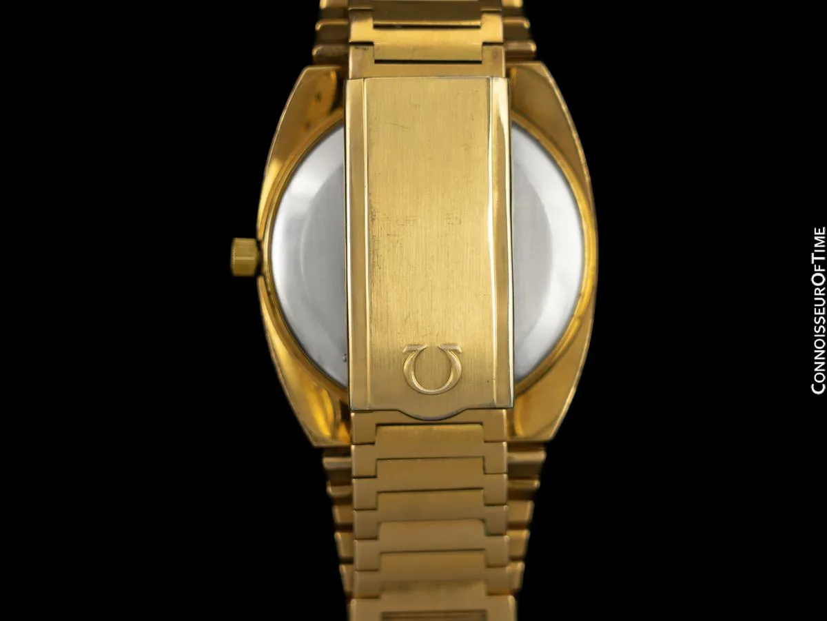 1972 Omega Seamaster Vintage Mens Bracelet Watch, Automatic, Day Date - 18K Gold Plated & Stainless Steel