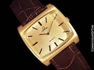 1973 Omega Geneve Vintage Mens Handwound TV Watch - 18K Gold Plated