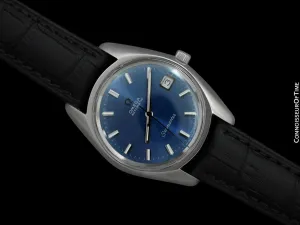 1973 Omega Seamaster Mens Vintage Watch with Automatic Movement and Royal Blue Dial - Stainless Steel