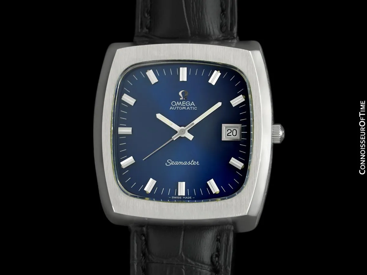 1973 Omega Vintage Seamaster Large Uncommon Retro Mens Watch, Automatic, Date - Stainless Steel