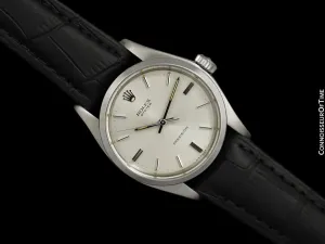 1973 Rolex Oyster Precision Classic Vintage Mens Handwound Watch with Silver Dial - Stainless Steel