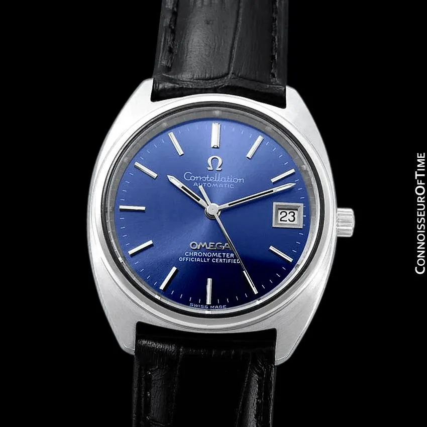 1974 Omega Constellation "C" Chronometer Vintage Mens Calendar Date Watch - Stainless Steel