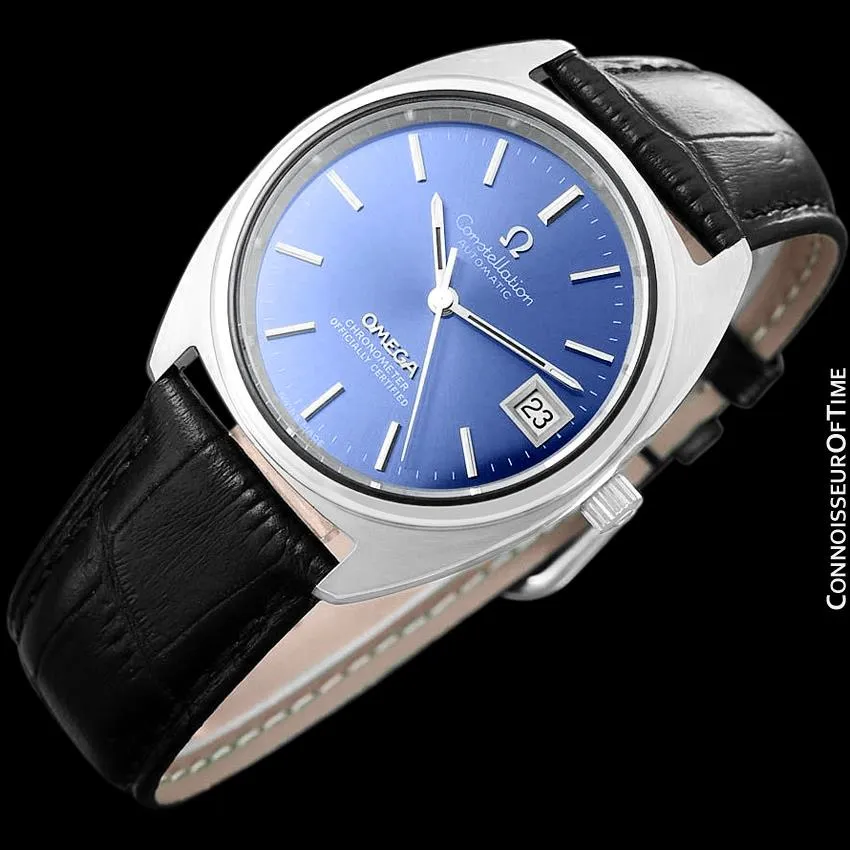 1974 Omega Constellation "C" Chronometer Vintage Mens Calendar Date Watch - Stainless Steel