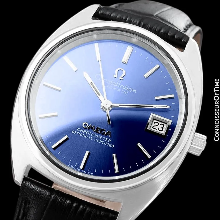 1974 Omega Constellation "C" Chronometer Vintage Mens Calendar Date Watch - Stainless Steel