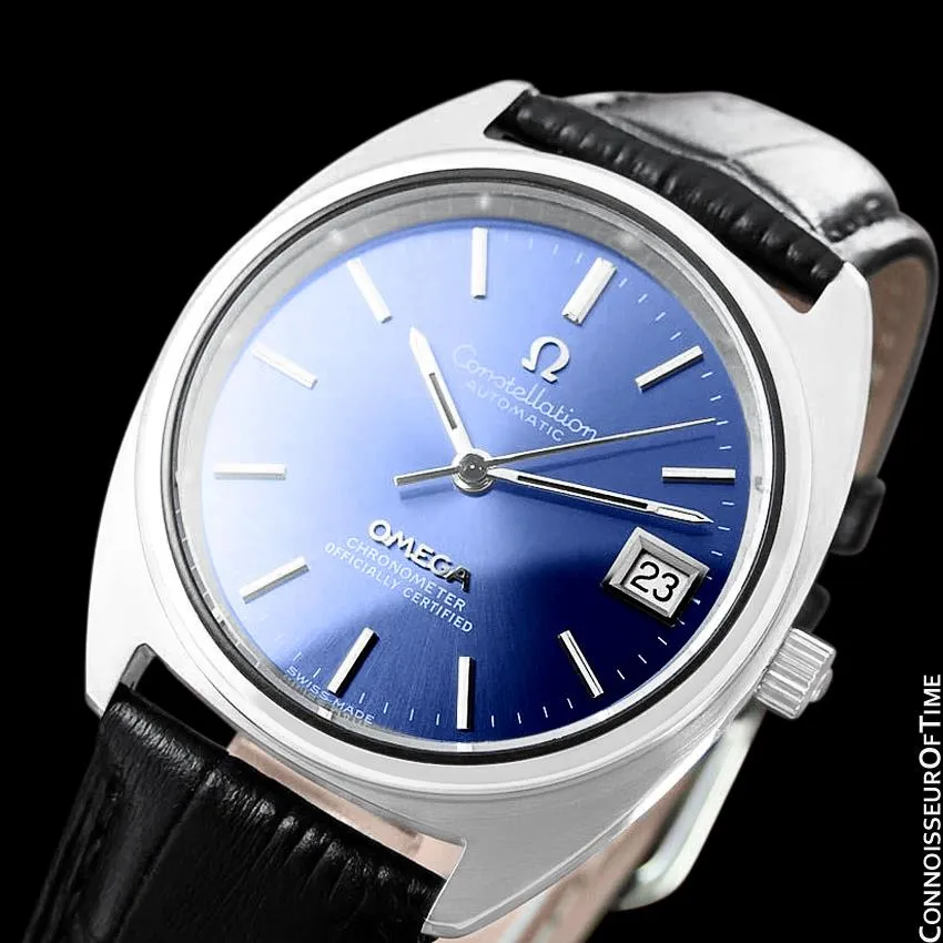 1974 Omega Constellation "C" Chronometer Vintage Mens Calendar Date Watch - Stainless Steel