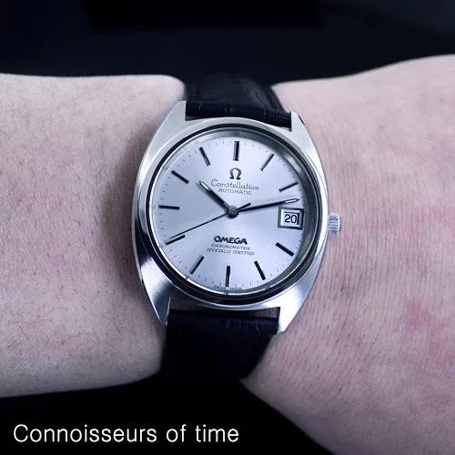 1974 Omega Constellation "C" Chronometer Vintage Mens Calendar Date Watch - Stainless Steel