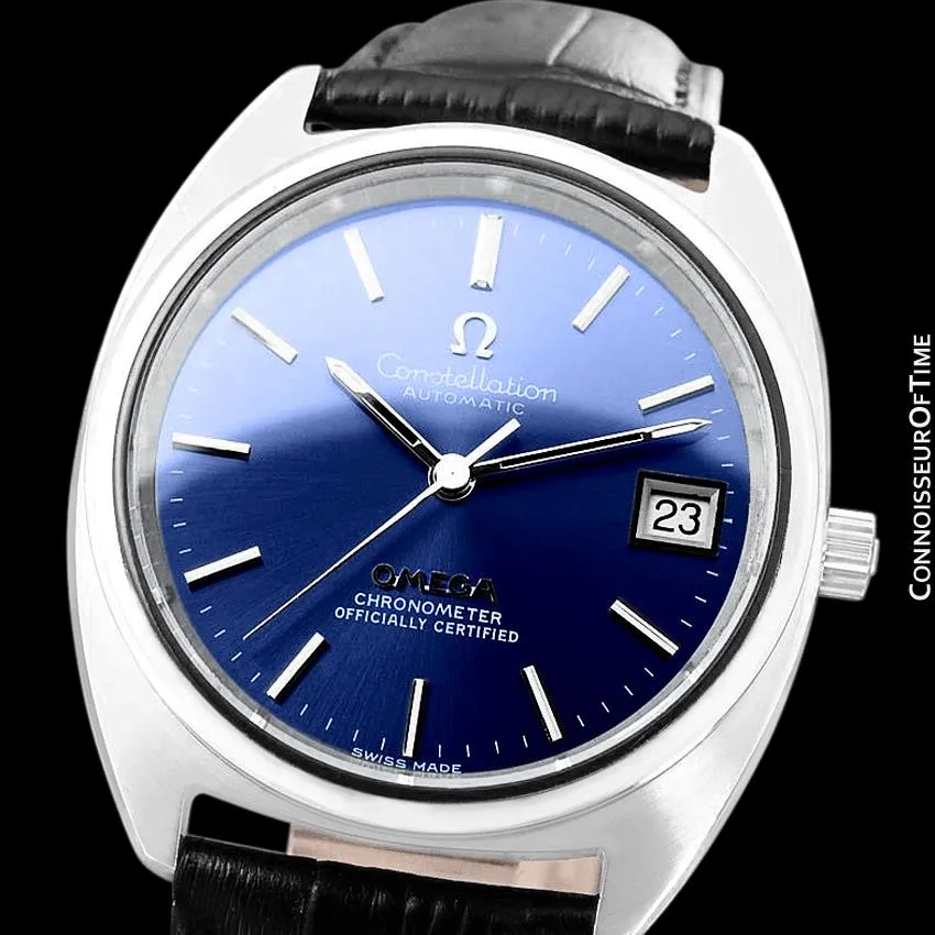 1974 Omega Constellation "C" Chronometer Vintage Mens Calendar Date Watch - Stainless Steel