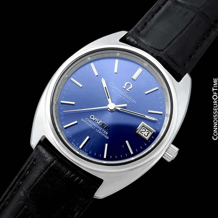1974 Omega Constellation "C" Chronometer Vintage Mens Calendar Date Watch - Stainless Steel