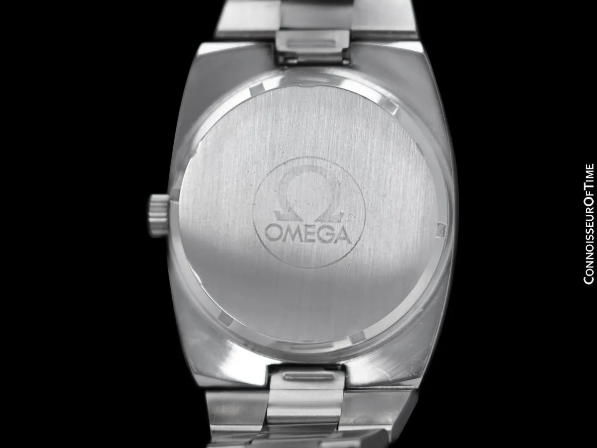 1974 Omega Geneve Vintage Mens Automatic Bracelet Watch, Quick-Setting Date - Stainless Steel