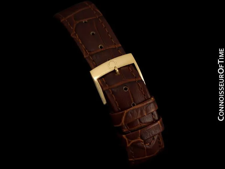 1974 Omega Geneve Vintage Mens Handwound Watch with Quick-Setting Date - 18K Gold