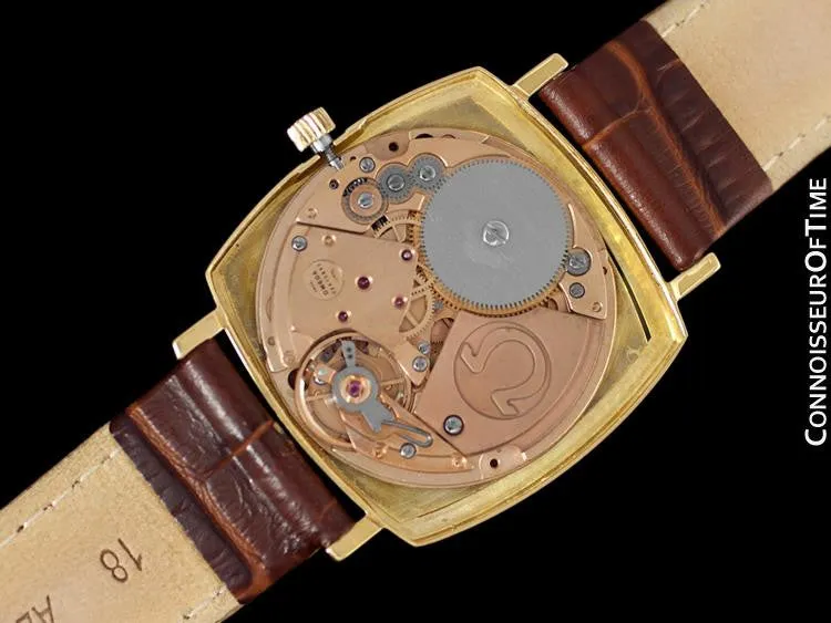 1974 Omega Geneve Vintage Mens Handwound Watch with Quick-Setting Date - 18K Gold