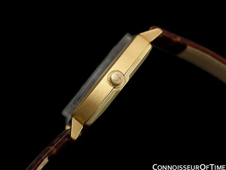 1974 Omega Geneve Vintage Mens Handwound Watch with Quick-Setting Date - 18K Gold