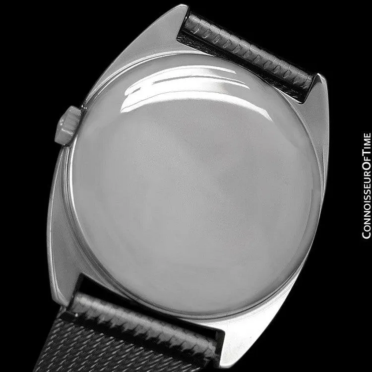 1974 Omega Geneve Vintage Retro Mens Handwound Ultra Slim Watch with Blue Vignette Dial - Stainless Steel
