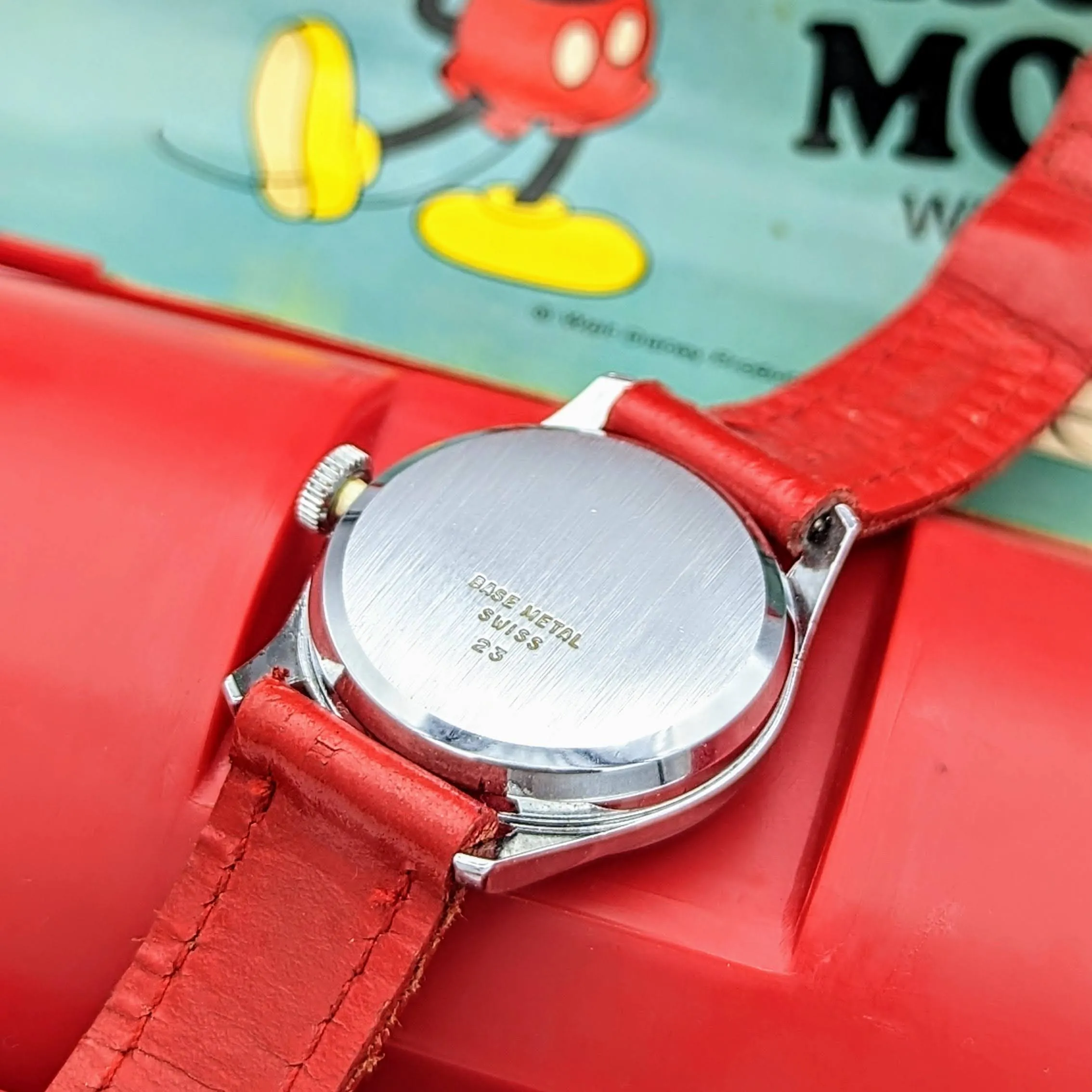 1975 MICKEY MOUSE Wristwatch by BRADLEY TIME Walt Disney Productions Swiss Made Watch