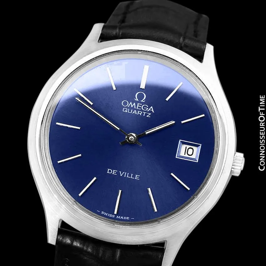 1976 Omega De Ville Classic Full Size Vintage Mens Transitional Cal. 1325 Quartz Watch, Date - Stainless Steel