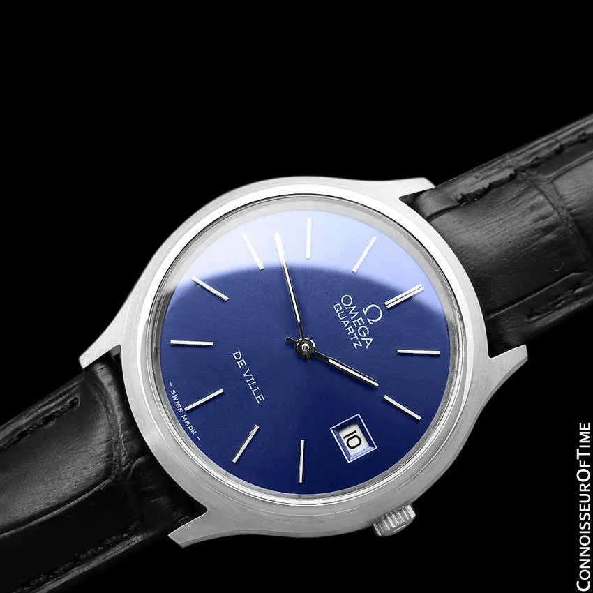 1976 Omega De Ville Classic Full Size Vintage Mens Transitional Cal. 1325 Quartz Watch, Date - Stainless Steel