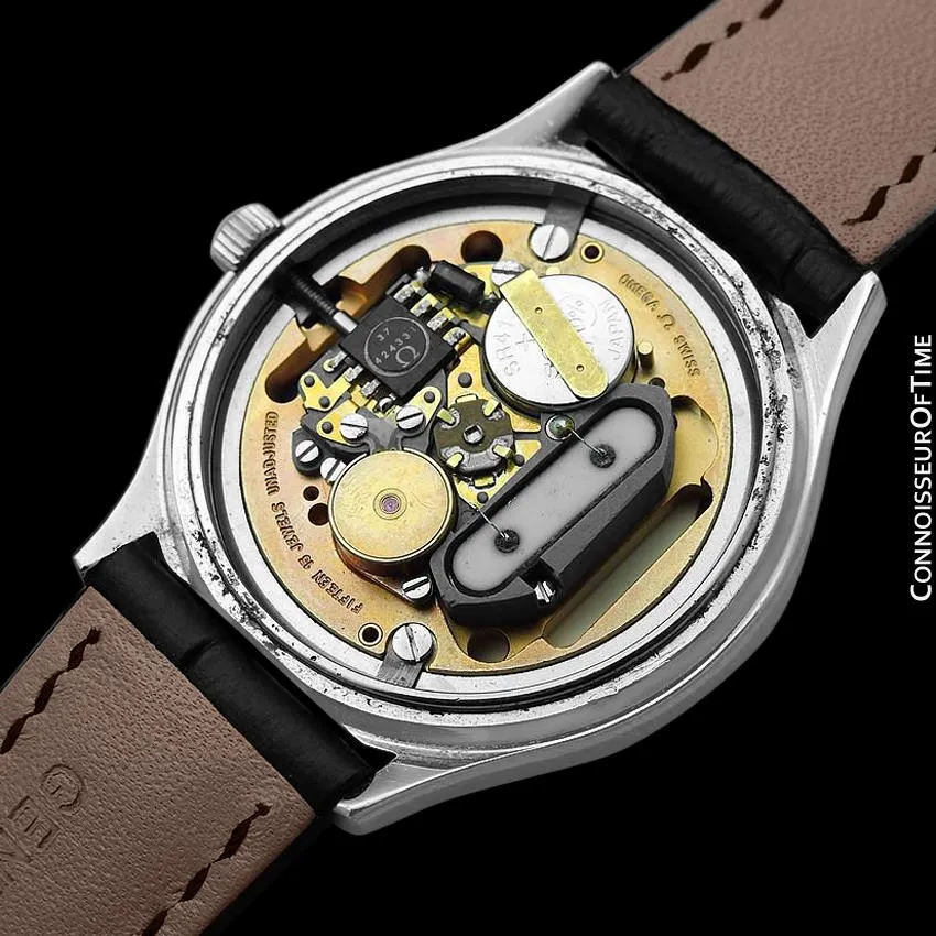 1976 Omega De Ville Classic Full Size Vintage Mens Transitional Cal. 1325 Quartz Watch, Date - Stainless Steel