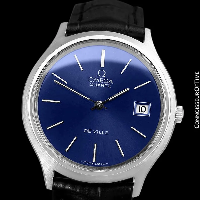 1976 Omega De Ville Classic Full Size Vintage Mens Transitional Cal. 1325 Quartz Watch, Date - Stainless Steel
