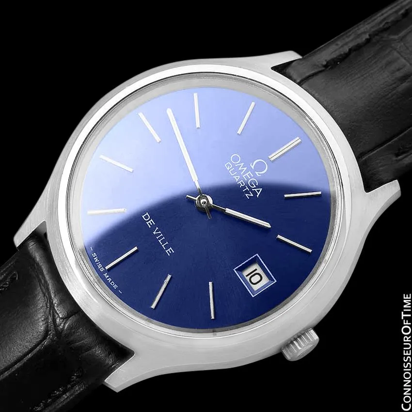 1976 Omega De Ville Classic Full Size Vintage Mens Transitional Cal. 1325 Quartz Watch, Date - Stainless Steel