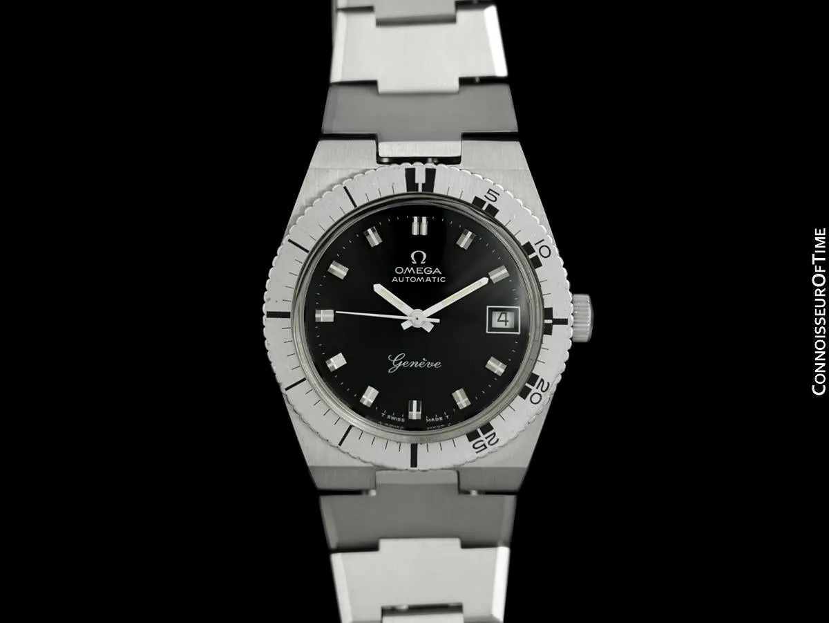 1976 Omega Geneve "Submariner" Vintage Mens Divers Watch - Stainless Steel