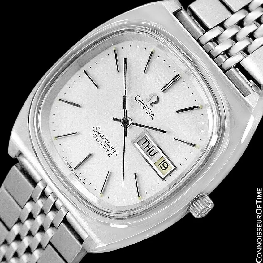 1978 Omega Seamaster Vintage Mens Quartz Day Date Watch with Bracelet - Stainless Steel