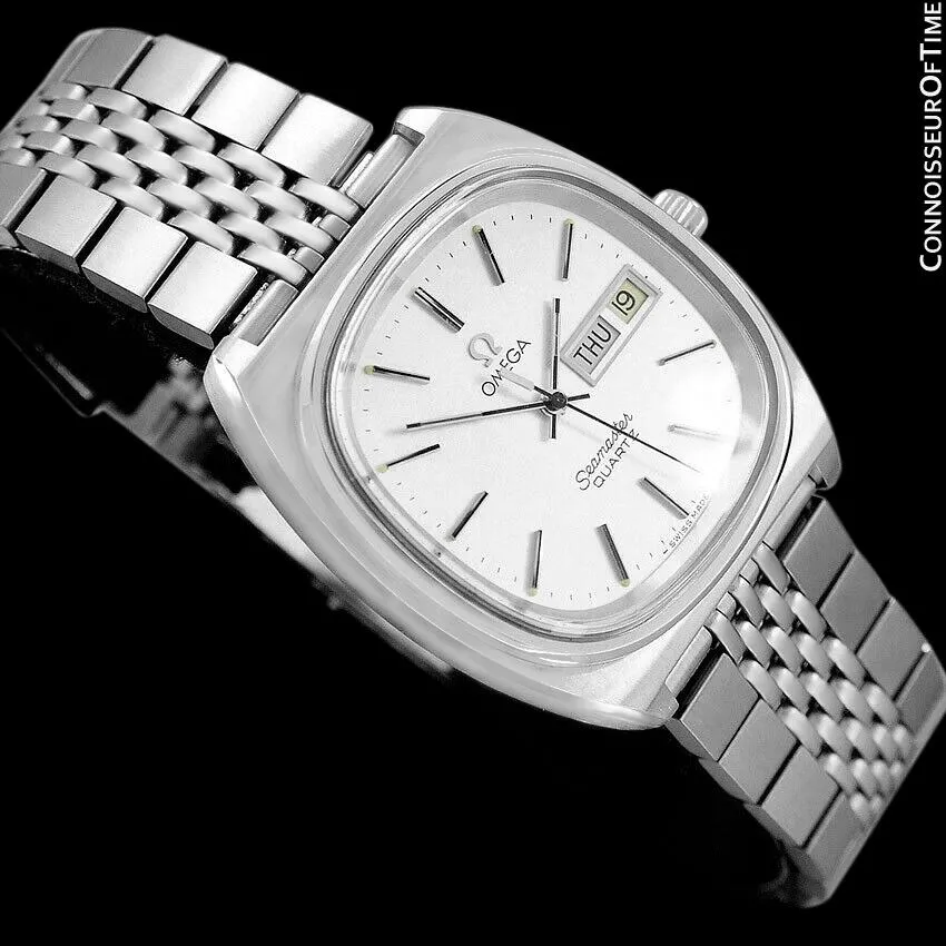 1978 Omega Seamaster Vintage Mens Quartz Day Date Watch with Bracelet - Stainless Steel
