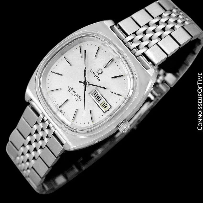 1978 Omega Seamaster Vintage Mens Quartz Day Date Watch with Bracelet - Stainless Steel