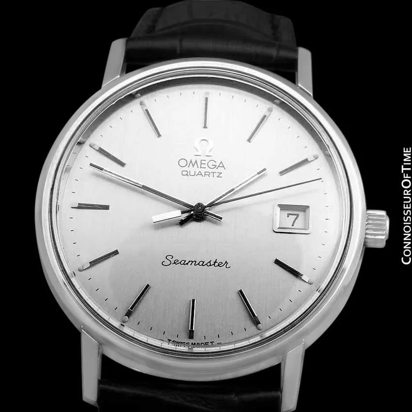 1978 Omega Seamaster Vintage Mens Quartz Stainless Steel Watch with Date