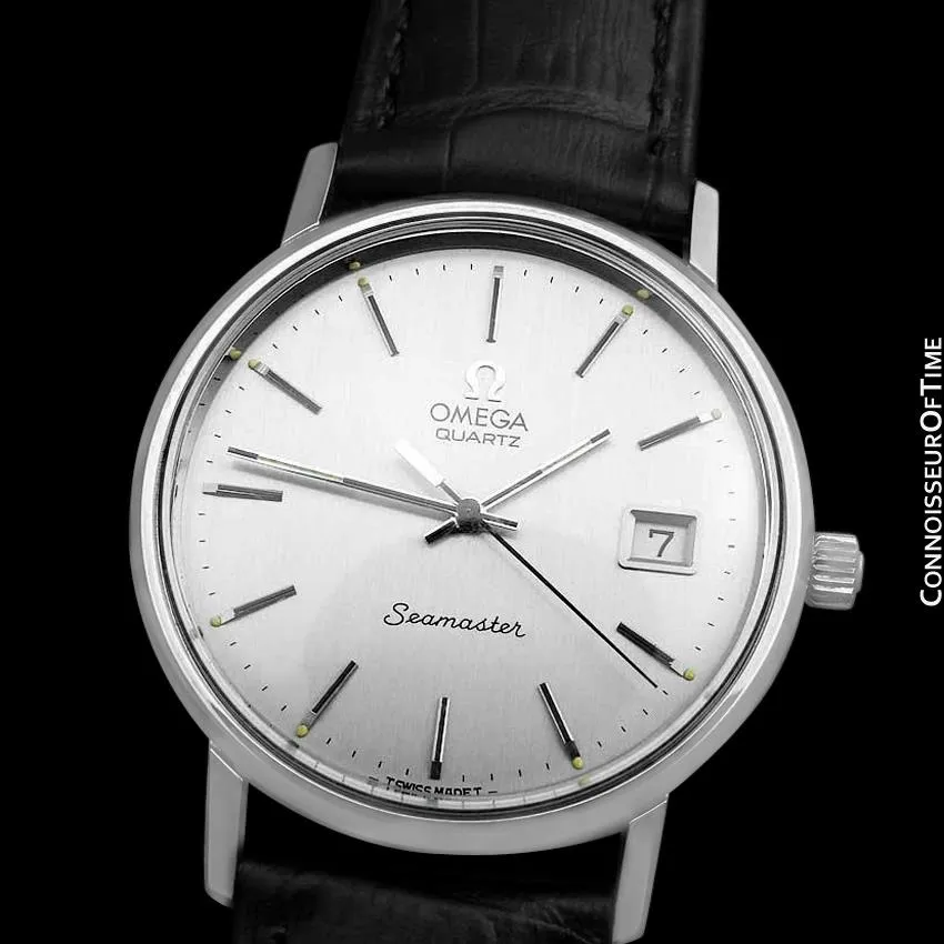 1978 Omega Seamaster Vintage Mens Quartz Stainless Steel Watch with Date