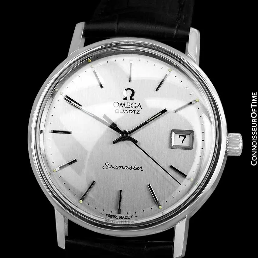 1978 Omega Seamaster Vintage Mens Quartz Stainless Steel Watch with Date