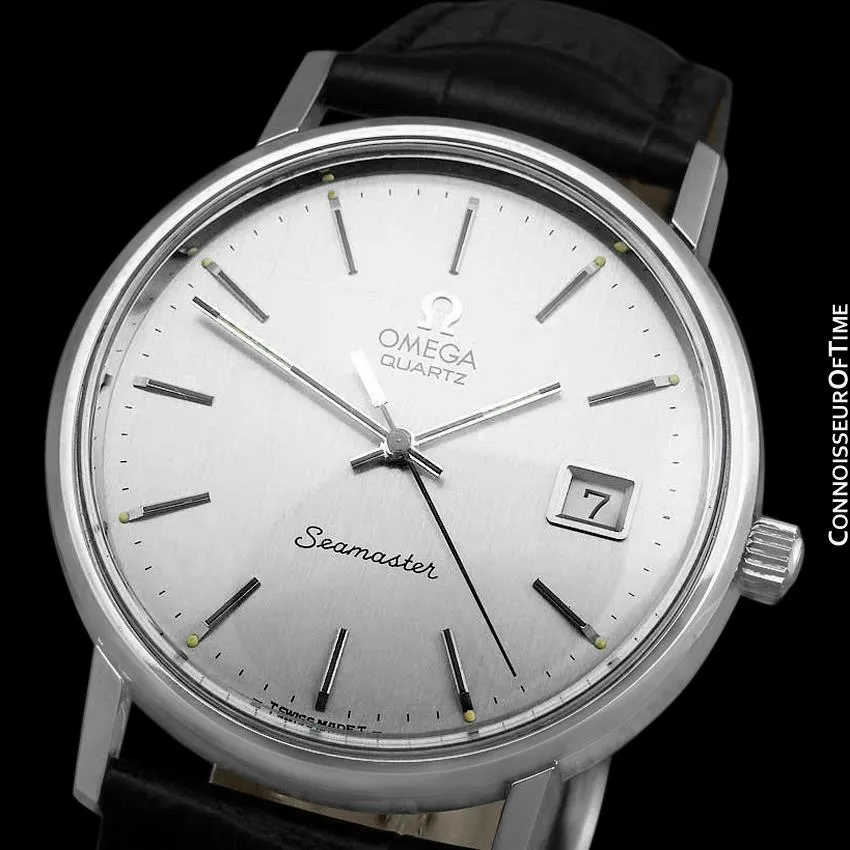 1978 Omega Seamaster Vintage Mens Quartz Stainless Steel Watch with Date