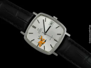1979 Omega De Ville Vintage Mens Automatic Dress Watch with Disney's Pluto Dog - Stainless Steel