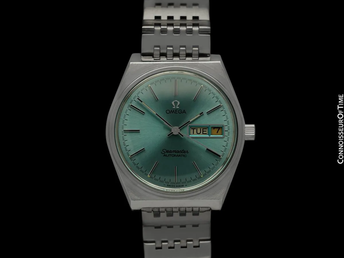 1979 Omega Seamaster Vintage Mens Bracelet Watch, Automatic, Day Date - Stainless Steel