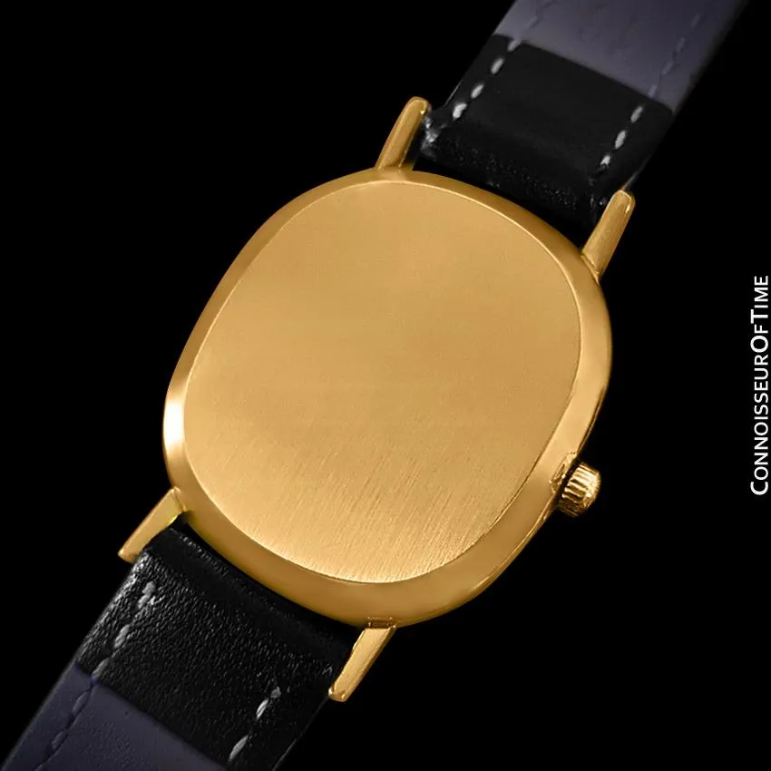 1980 Omega De Ville Vintage Mens Midsize Green Vignette Dial Watch - 18K Gold Plated