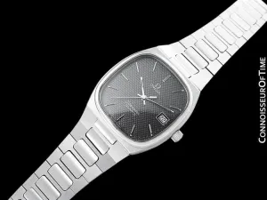 1980 Omega Seamaster Classic Vintage Mens Gray Dial Quartz Watch, Date - Stainless Steel