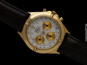 1980's Zenith EL Primero Mens Vintage Italian Automatic Chronograph 18K Gold Watch - Exceedingly Rare