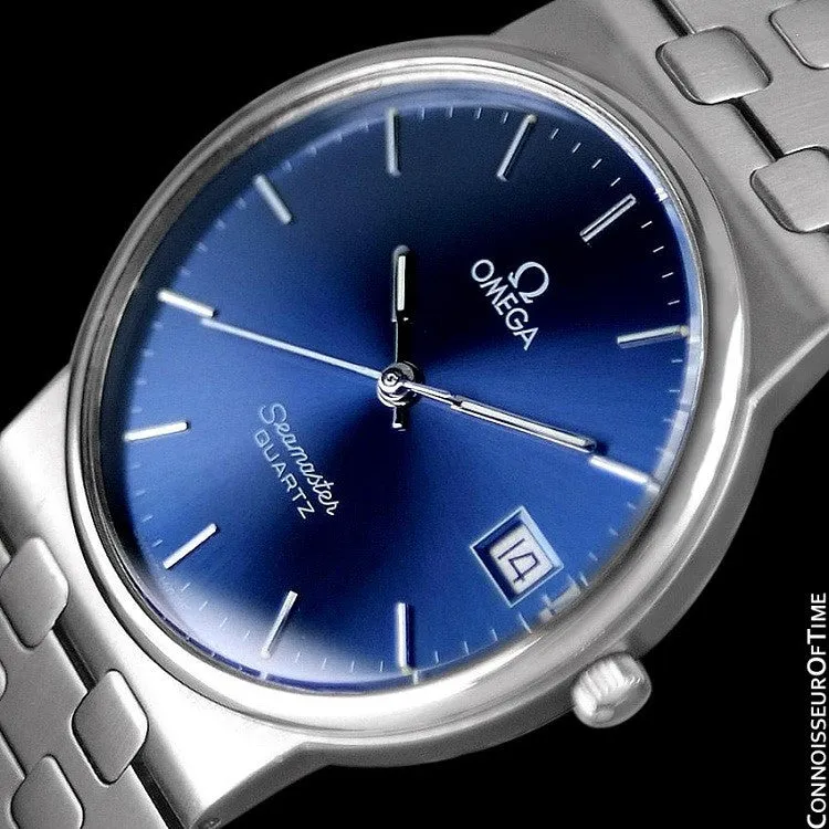 1984 Omega Seamaster Classic Vintage Retro Mens Quartz Watch, Date - Stainless Steel