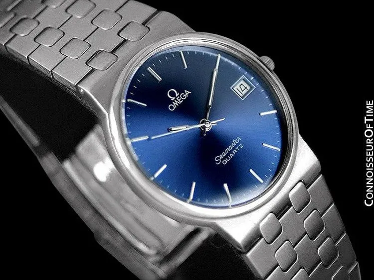 1984 Omega Seamaster Classic Vintage Retro Mens Quartz Watch, Date - Stainless Steel