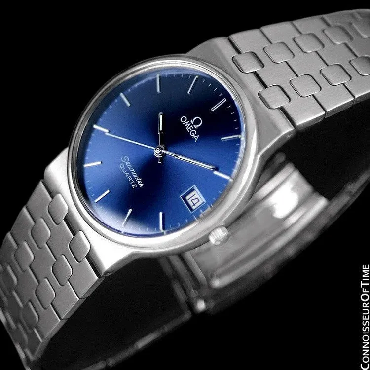 1984 Omega Seamaster Classic Vintage Retro Mens Quartz Watch, Date - Stainless Steel