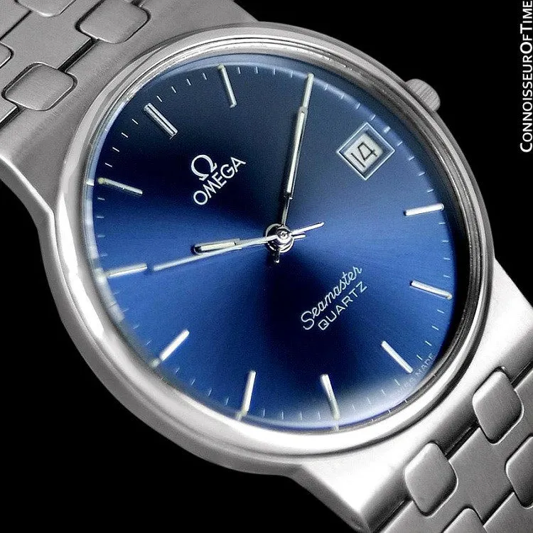 1984 Omega Seamaster Classic Vintage Retro Mens Quartz Watch, Date - Stainless Steel