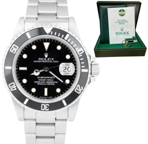 1984 Rolex Submariner Date PATINA Stainless Steel 40mm Automatic Watch 16800 B P