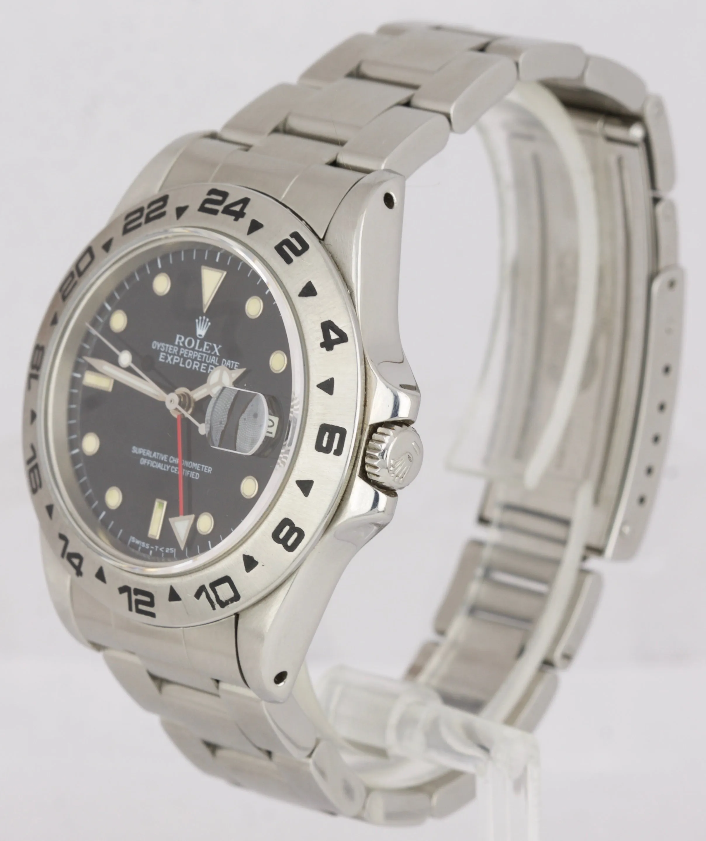 1984 Vintage Rolex Explorer II Stainless Steel 40mm Black Patina Watch GMT 16550