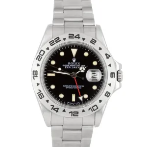 1984 Vintage Rolex Explorer II Stainless Steel 40mm Black Patina Watch GMT 16550