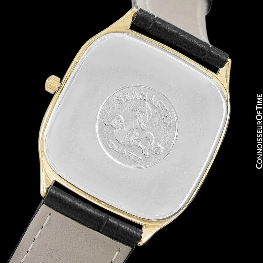 1985 Omega Semaster Brest Vintage Mens Retro Quartz Watch - 18K Gold Plated & Stainless Steel
