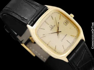 1985 Omega Semaster Brest Vintage Mens Retro Quartz Watch - 18K Gold Plated & Stainless Steel