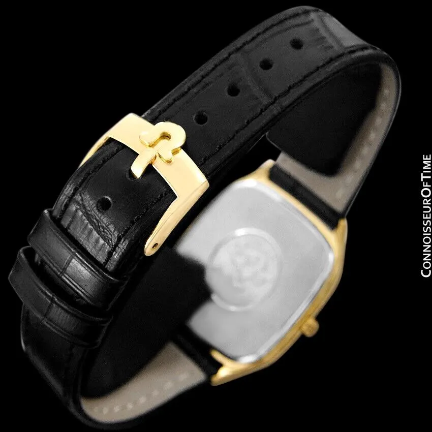 1985 Omega Semaster Brest Vintage Mens Retro Quartz Watch - 18K Gold Plated & Stainless Steel