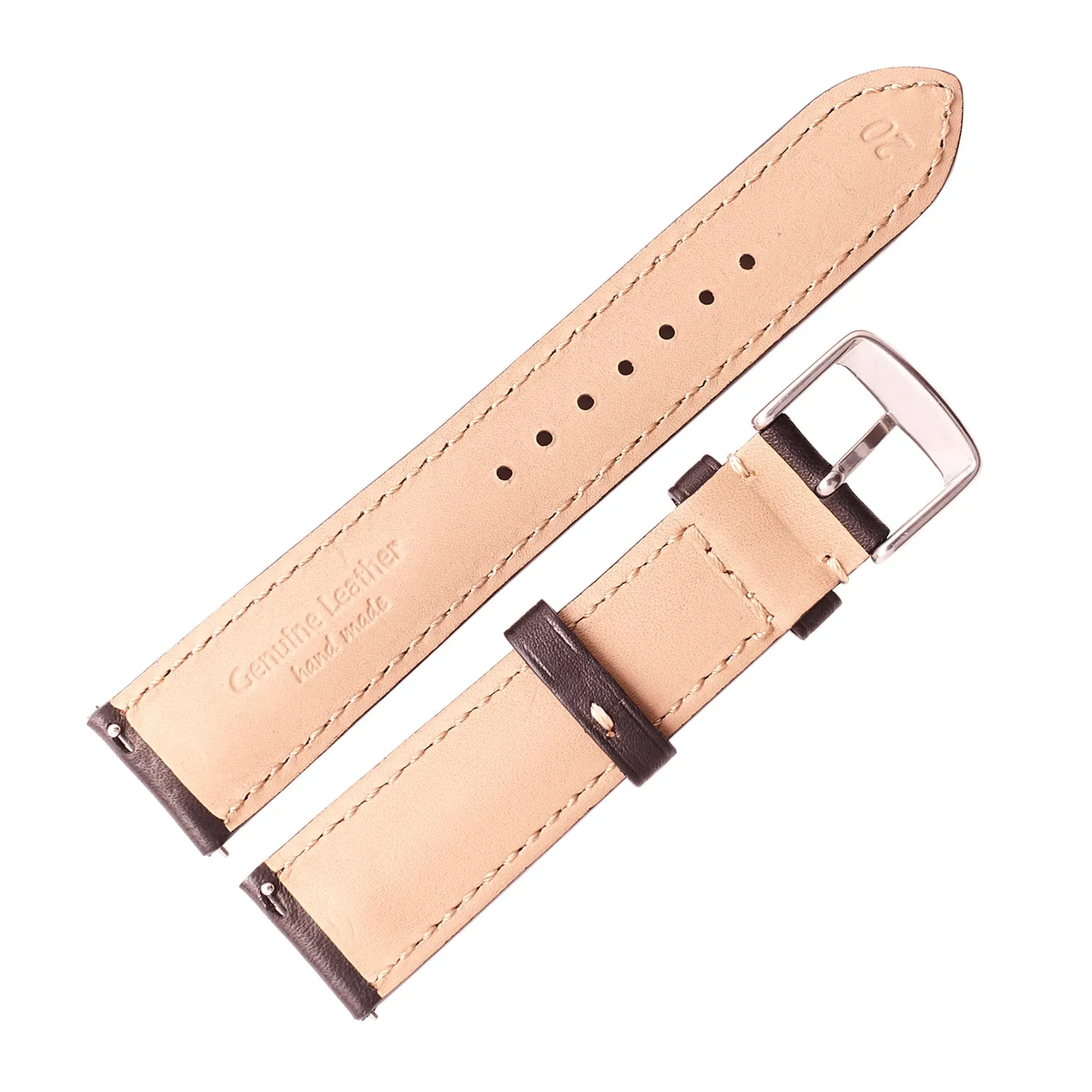 2-Piece Premium Leather Quick Release Watch Strap | Black