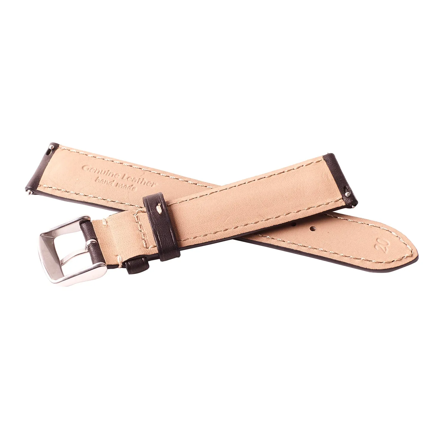 2-Piece Premium Leather Quick Release Watch Strap | Black