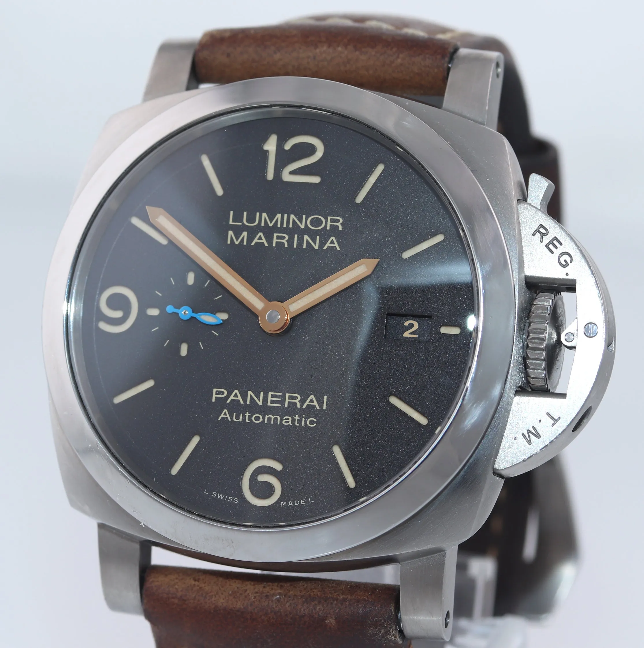 2019 PAPERS Panerai Luminor Marina PAM01351 PAM 1351 Brown Titanium Watch Box