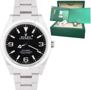 2019 Rolex Explorer I Black 3-6-9 FULL LUME 39mm 214270 Stainless Steel Watch BP
